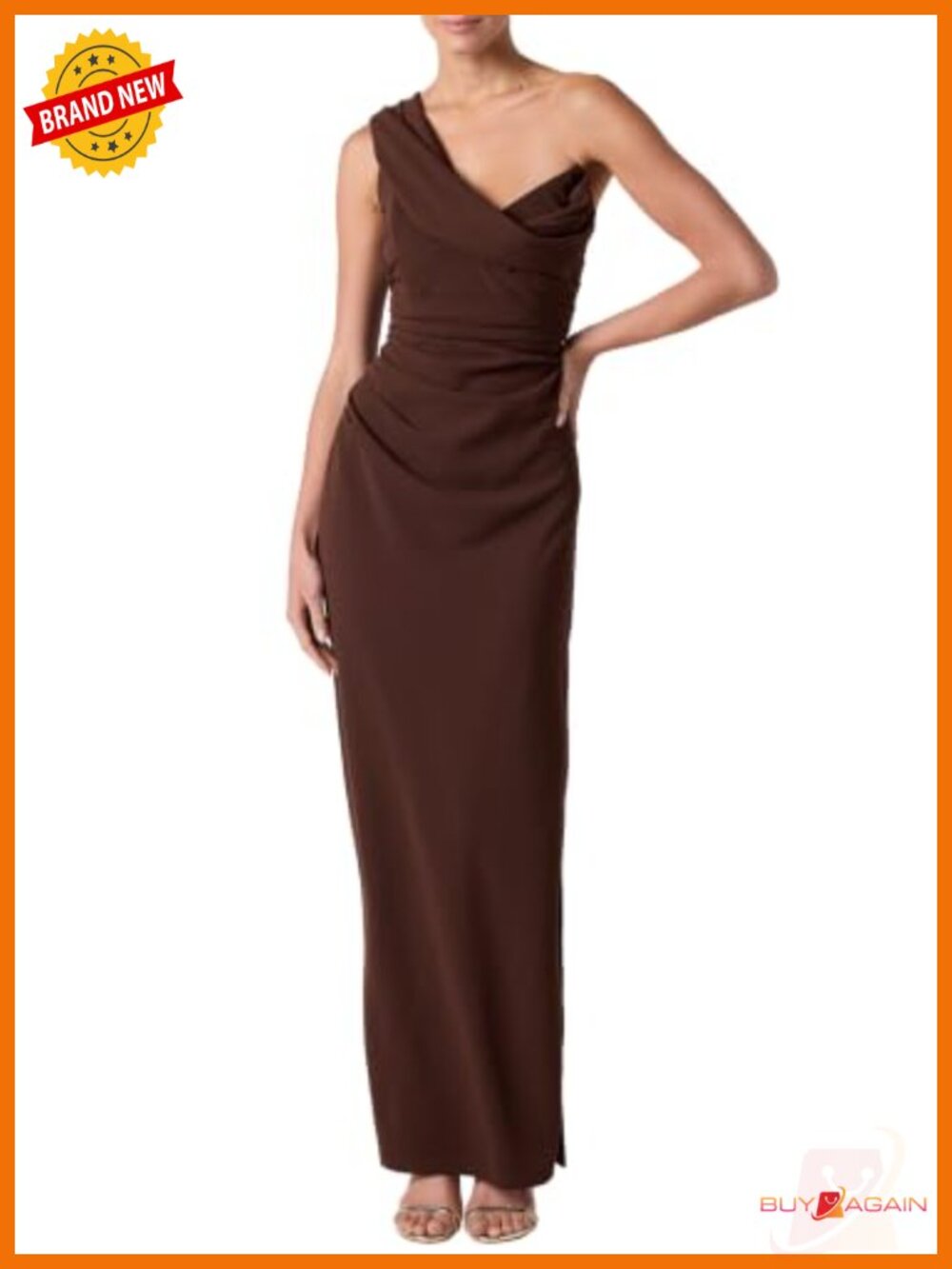 Women's Formal One-Shoulder Pleated Maxi Dress Sleeveless Side Slit